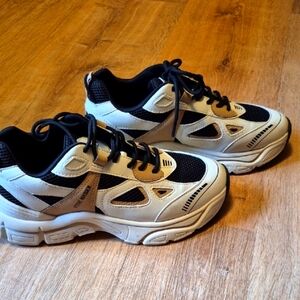 Steve Madden White and Black Athletic Sneakers